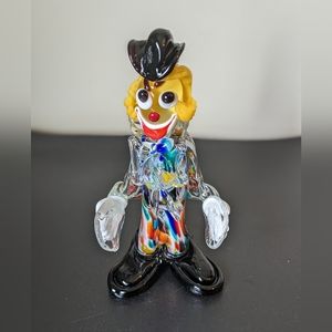 Vintage Glass Of Venice Murano Hand Blown Clown Sculpture Figurine
